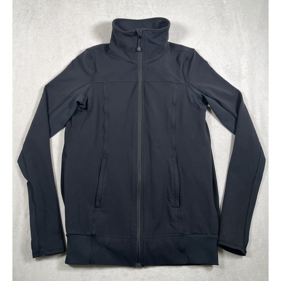 Lululemon Define Jacket Women 6 Black Full Zip/Pockets Sheer Back Fitness Yoga - Picture 2 of 11